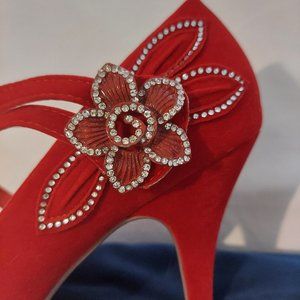 Fabulous embellished flower pumps